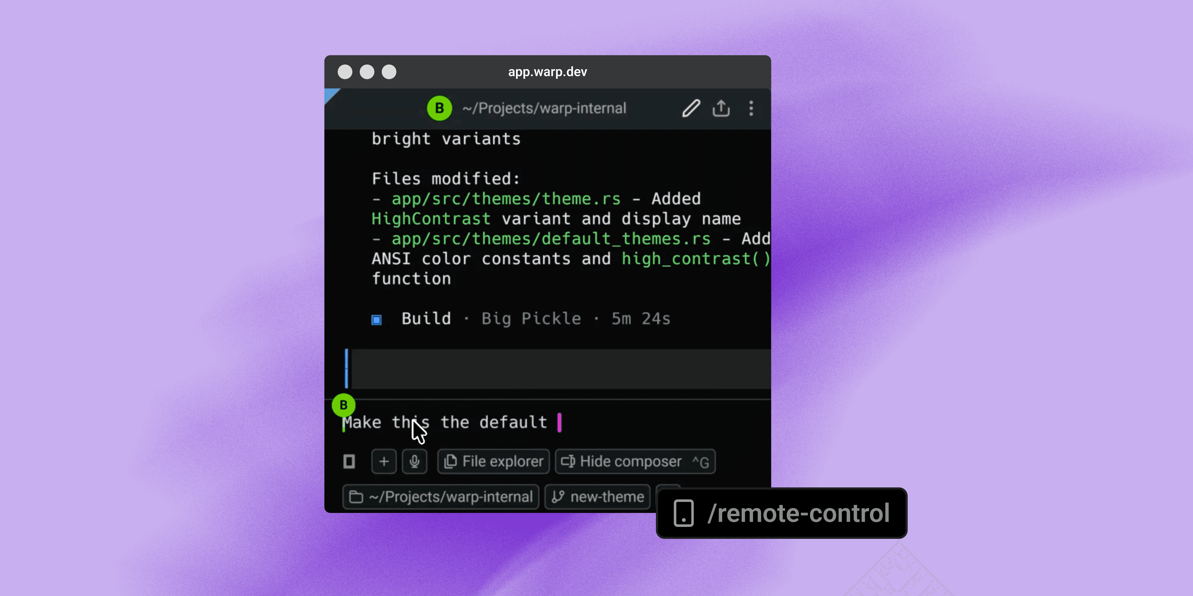 Publishing a CLI coding agent session to the cloud for remote monitoring and control
