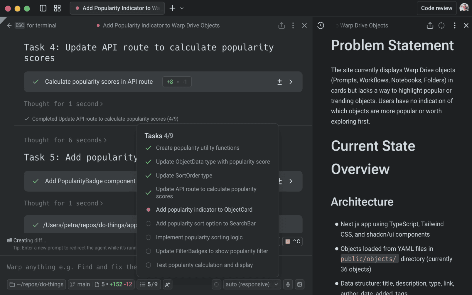 Vertical tabs showing multiple Opencode sessions