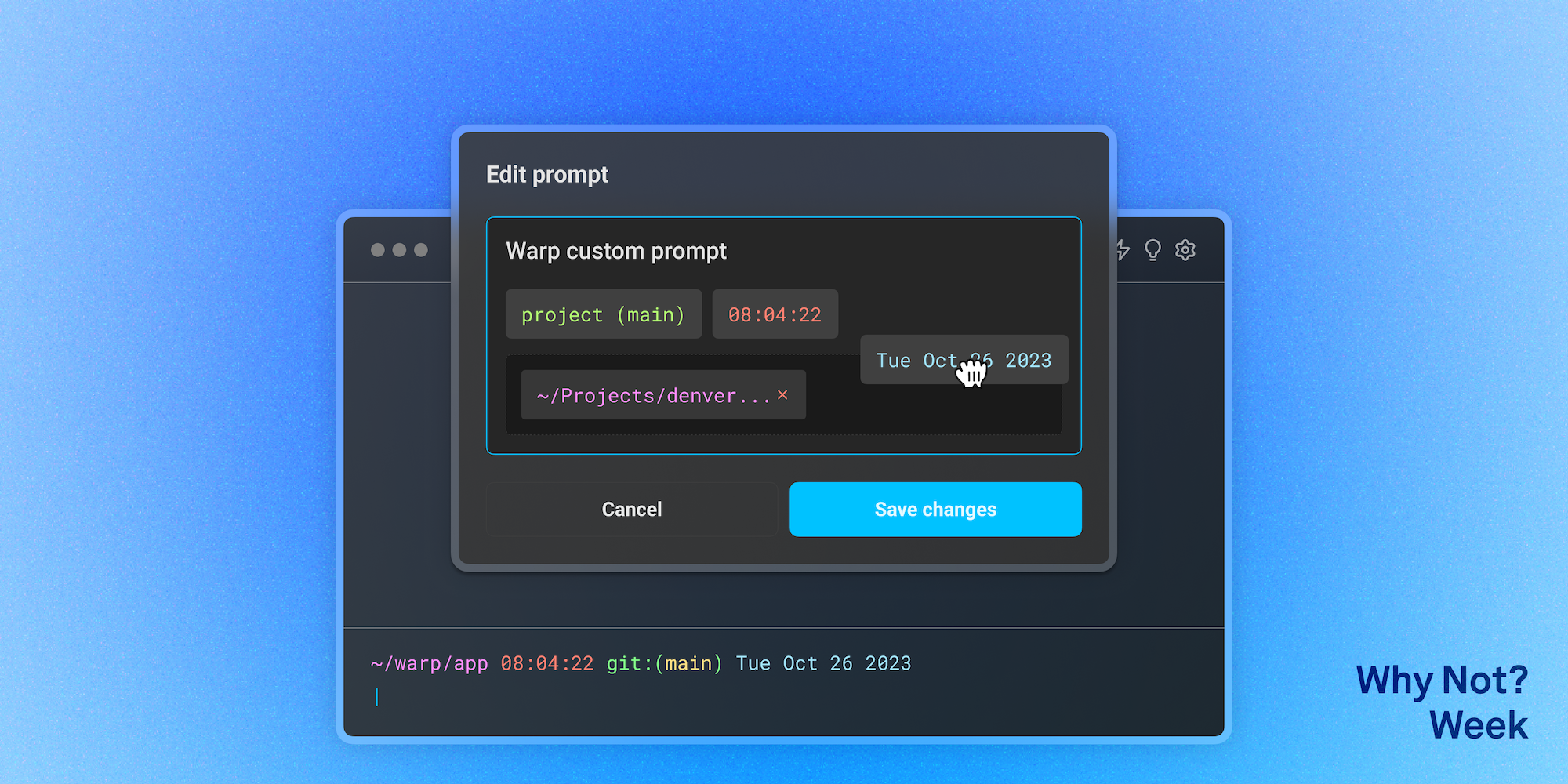 Drag and drop to customize your command line prompt. Why not?